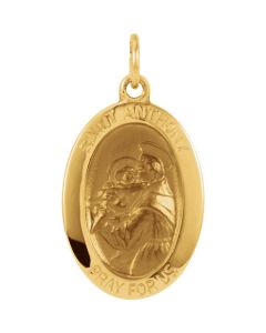 14kt Yellow 19x13.5mm St. Anthony of Padua Medal