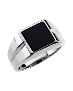 14kt Yellow 8mm Square Onyx Ring
