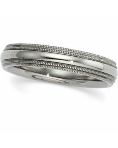Comfort Fit Double Milgrain Band Titanium  08.00 Mm