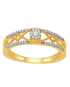 10K Gold Diamond Bridal Ring Set 5.5mm Wide 0.1CTW 
