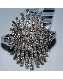 10KWG Diamond Ring cocktail Cluster White Gold .56ctw XL Big 21mm new Right hand