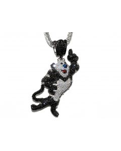 Tony The Tiger Charm Black And White Simulated Diamonds 100MM