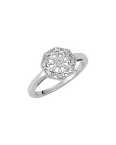 Sterling Silver .05 CTW Diamond Ring Size 7