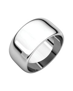 14kt White 10mm Half Round Band