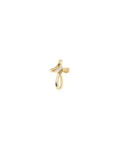 14kt Yellow 1/5 CTW Diamond Cross Pendant