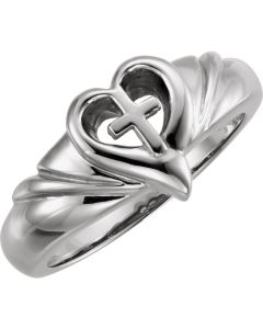 Heart & Cross Ring