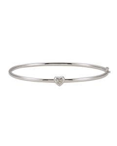14kt White .03 CTW Diamond Bangle Bracelet