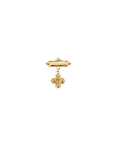14kt Yellow 12mm Four-Way Medal Baptismal Pin