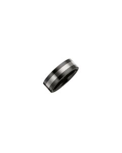 Ceramic & Tungsten 8mm Flat Band