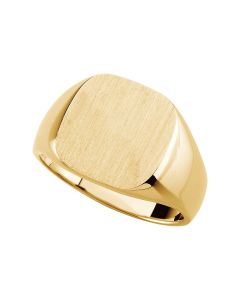 10kt Yellow 14mm Men's Solid Signet Ring 