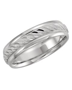 14kt White 6mm Comfort Fit Band Size Size 7