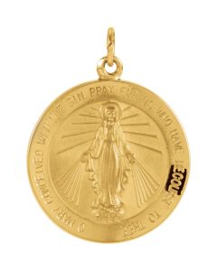 14kt Yellow 21.75mm Miraculous Medal