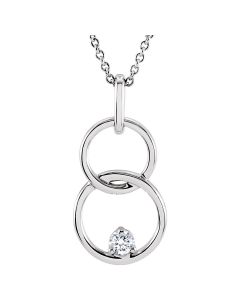 14kt White .04 CTW Diamond Circle 18