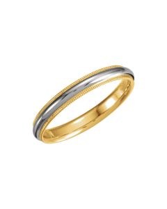 18kt Yellow & Platinum 3.5mm Comfort-Fit Milgrain Band Size 5.5