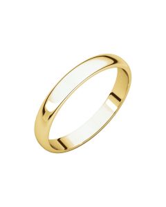 10kt Yellow 3mm Half Round Light Band
