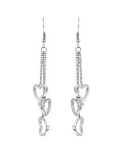 Triple Heart Dangle Earrings N\A  Pair