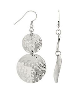 Hammered Circle Drop Earring N\A  Pair