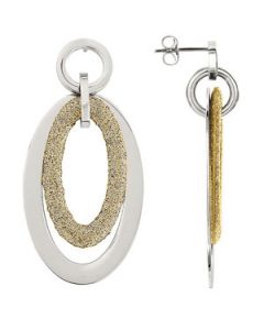 Glitter Finish Oval Earrings N\A  Pair 26.00X45.00 Mm