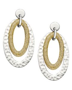 Glitter/Pol Hammered Oval Er N\A  Pair 26.00X45.00 Mm