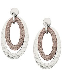 Glitter/Pol Hammered Oval Er N\A  Pair 26.00X45.00 Mm