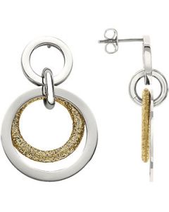 Glitter/Pol Triple Rnd Drop Er N\A  Pair 36.00X23.00 Mm