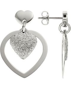Glitter/Pol Drop Heart Earring N\A  Pair 22.00 Mm