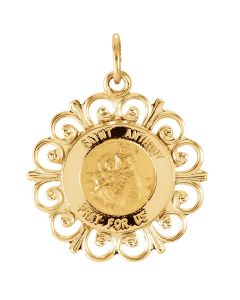 14kt Yellow 18.5mm St. Anthony Medal