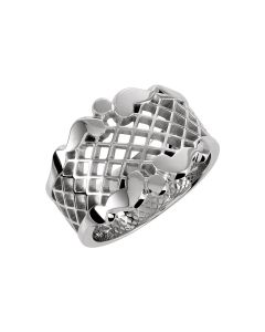 14kt White 14.5mm Latticework Band