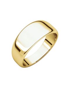 14kt Yellow 8mm Half Round Tapered Band