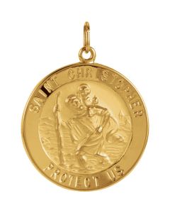 14kt Yellow 25mm St. Christopher Medal