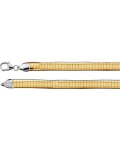 Sterling Silver and 14kt yellow Reversible Omega 6mm 