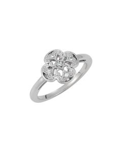 Sterling Silver .03 CTW Diamond Ring Size 6