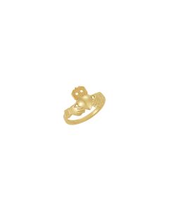 14kt Yellow 12x14mm Ladies Claddagh Ring