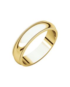 14kt Yellow 5mm Milgrain Band