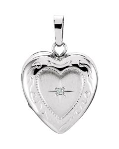 Heart Locket with Diamond Accent
