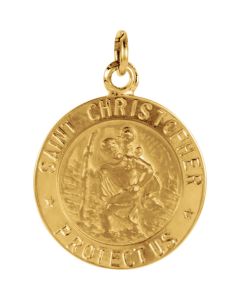 14kt Yellow 14.75mm St. Christopher Medal