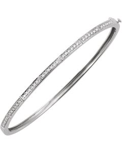 14kt White 1/3 CTW Diamond Bangle Bracelet
