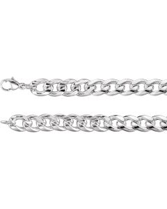 Sterling Silver 9.3mm Curb 18