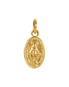 14kt Yellow 9x6mm Oval Miraculous Medal