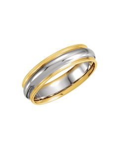 18kt Yellow & Platinum 6mm Comfort-Fit Band Size 8