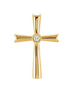 14kt Yellow .04 CTW Diamond Cross Pendant
