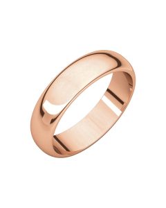 14 K Rose 5mm Half Round Band