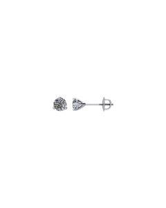 14kt White 1/2 CTW Diamond Threaded Post Earrings