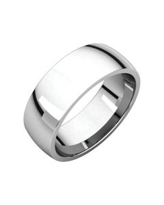 14kt White 7mm Light Comfort Fit Band