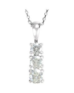3-Stone Created Moissanite Pendant