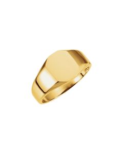 14kt Yellow 9x7mm Octagon Signet Ring