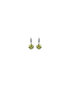 14kt White Peridot & .04 CTW Diamond Earrings