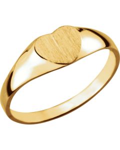 14kt Yellow Heart Signet Ring