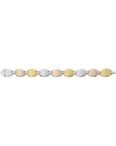 14Mm Tri Color Oval Bracelet N\A  07.50 Inch