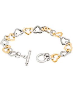10Mm Heart Link Bracelet N\A  07.50 Inch